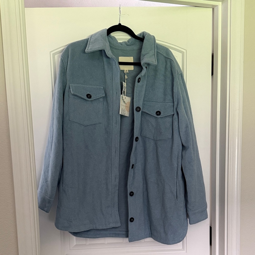 NWT Thread & Supply Sky Blue Shirt Jacket